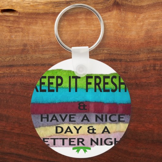 新鮮でクリーン:新しいスタートのための色のバースト キーホルダー (正面)