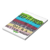 新鮮でクリーン：新しいスタートのための色のバースト ノートパッド (回転)