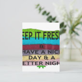 新鮮でクリーン：新しいスタートのための色のバースト ポストカード (スタンド正面)