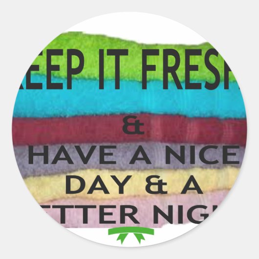 新鮮でクリーン:新しいスタートのための色のバースト ラウンドシール (正面)