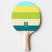 新鮮で幸せなカラフルストライプ 卓球ラケット (正面)