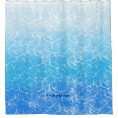 新鮮で清潔な澄ん青い水 シャワーカーテン (正面)