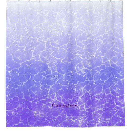 新鮮で清潔な紫澄ん色の水 シャワーカーテン (正面)