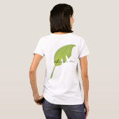 新鮮で緑の熱帯の葉 Tシャツ (裏面フル)