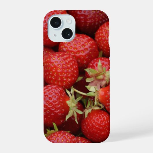 新鮮ないちごがいっぱい iPhone 15ケース (裏面)