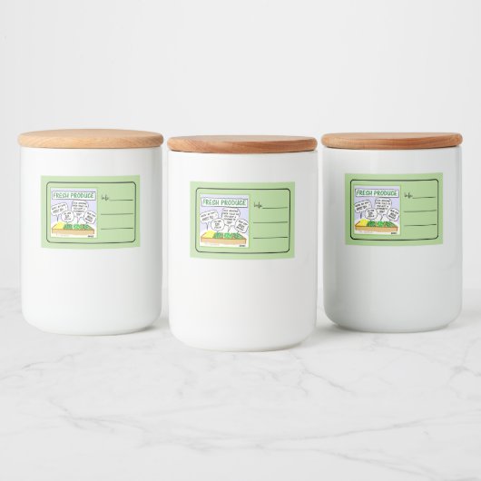 新鮮なおもしろい野菜マンガホームカニング フードラベル (ボトル)