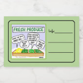 新鮮なおもしろい野菜マンガホームカニング フードラベル (シングルラベル)