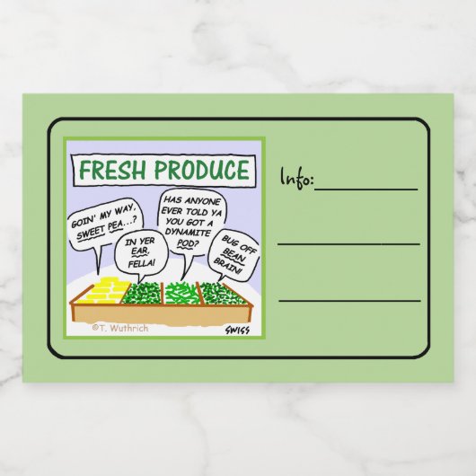 新鮮なおもしろい野菜マンガホームカニング フードラベル (シングルラベル)