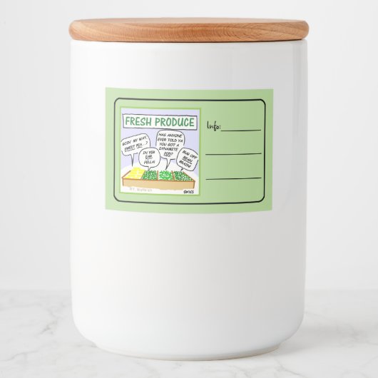 新鮮なおもしろい野菜マンガホームカニング フードラベル (正面)