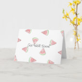 新鮮なかわい絵を描いスイカがすぐに良くなる カード (黄色い花)