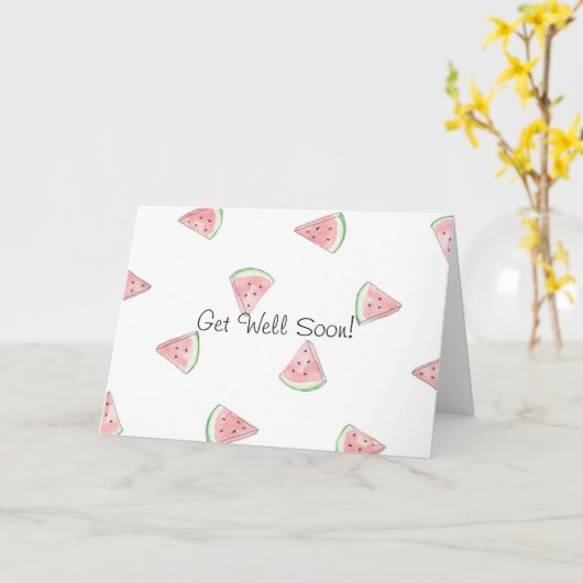 新鮮なかわい絵を描いスイカがすぐに良くなる カード (黄色い花)