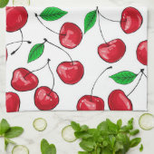 新鮮なさくらんぼパターン キッチンタオル (折り畳み)