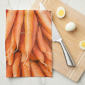 新鮮なにんじんの束 キッチンタオル (四つ折り)