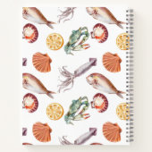 新鮮なイカ&シーフードカスタマイズ可能なレシピブック ノートブック (裏面)