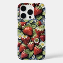 新鮮なイチゴともちの白い花 iPhone 16 PROケース