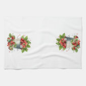 新鮮なイチゴのバケツ キッチンタオル (横)