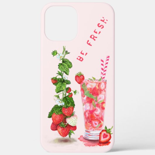 新鮮なイチゴカッコいいジュース飲み物 – 夏の果物 Case-Mate iPhoneケース (裏面)