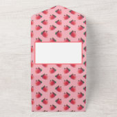 新鮮なイチゴ柄 オールインワン招待状 (外側)