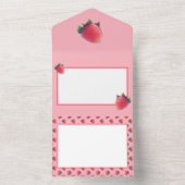 新鮮なイチゴ柄 オールインワン招待状 (内側)