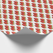 新鮮なイチゴ柄 ラッピングペーパー (角)