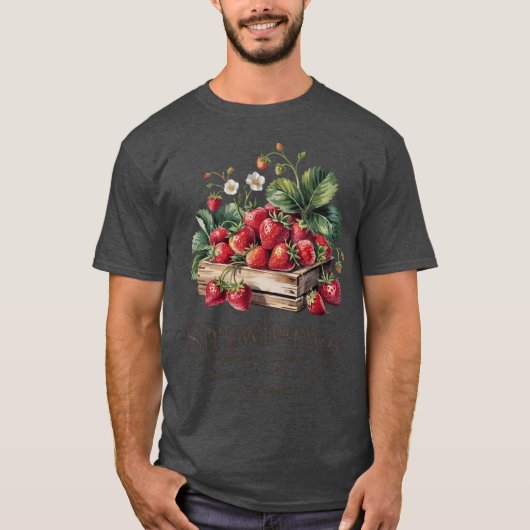 新鮮なイチゴ イチゴ農家 農場 - Tシャツ (正面)