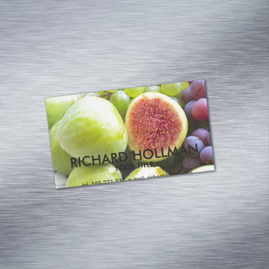 新鮮なイチジクとブドウ マグネット名刺 (インサイチュ)