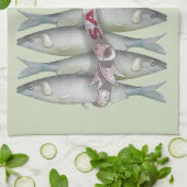 新鮮なイワシ キッチンタオル (折り畳み)