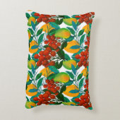 新鮮なエキゾチックなマンゴーとシームレスなパターン アクセントクッション (裏面(縦))