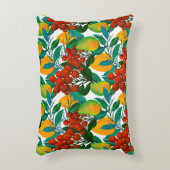新鮮なエキゾチックなマンゴーとシームレスなパターン アクセントクッション (正面(垂直))