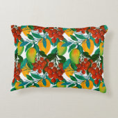 新鮮なエキゾチックなマンゴーとシームレスなパターン アクセントクッション (裏面)