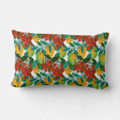 新鮮なエキゾチックなマンゴーとシームレスなパターン ランバークッション (裏面)