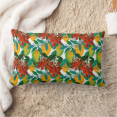 新鮮なエキゾチックなマンゴーとシームレスなパターン ランバークッション (ブランケット)