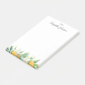 新鮮なオレンジとリーフの水彩ポストイットノート ポストイット (アングル)