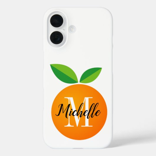 新鮮なオレンジのフルーツカスタムモノグラムiPhone 16ケース Case-Mate iPhoneケース (裏面)