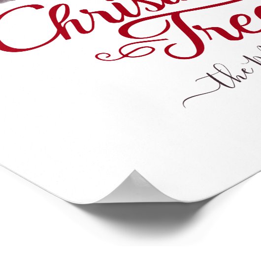 新鮮なカットクリスマスツリーレッドウォーター色のレトロ車 ポスター (角)