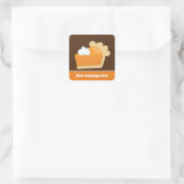 新鮮なカボチャのパイを追加メッセージシール スクエアシール (バッグ)