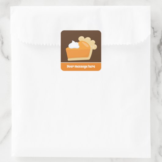 新鮮なカボチャのパイを追加メッセージシール スクエアシール (バッグ)