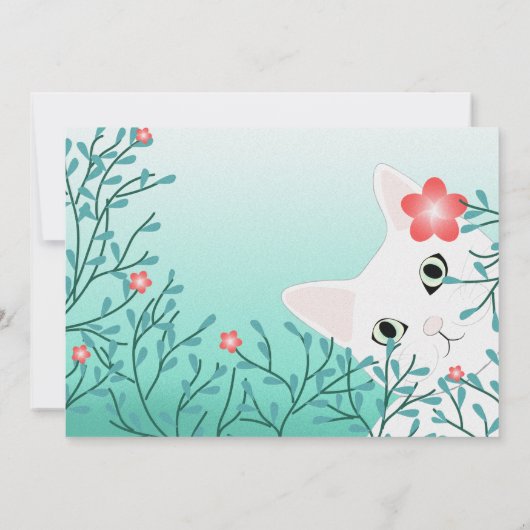 新鮮なカラフルのシンプルネコフラ結婚ーズ 招待状 (裏面)