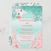 新鮮なカラフルのシンプルネコフラ結婚ーズ 招待状 (正面/裏面)