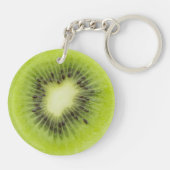 新鮮なキウイフルーツ。切り上げ切り切り切り切り切り切り切り切り切り切り切り切り切り切り切り キーホルダー (裏面)