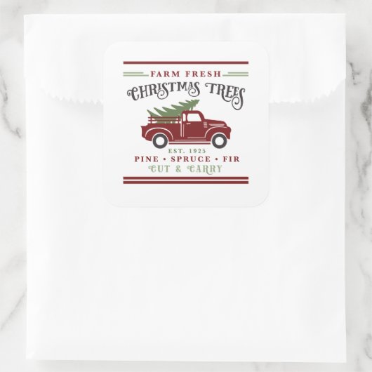 新鮮なクリスマスツリーを栽培する スクエアシール (バッグ)