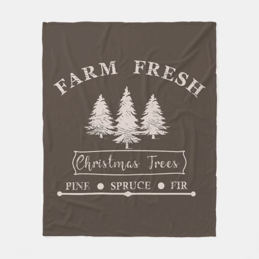 新鮮なクリスマスツリーを栽培する フリースブランケット (正面)