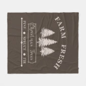 新鮮なクリスマスツリーを栽培する フリースブランケット (正面(横))