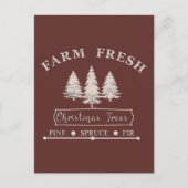 新鮮なクリスマスツリーを栽培する ポストカード (正面)