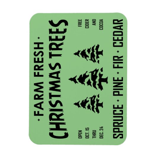 新鮮なクリスマスツリーを栽培する マグネット (縦)