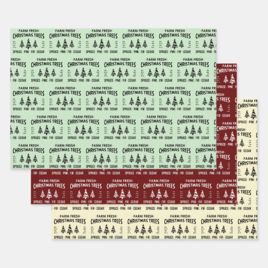 新鮮なクリスマスツリーを栽培する ラッピングペーパーシート (セット)