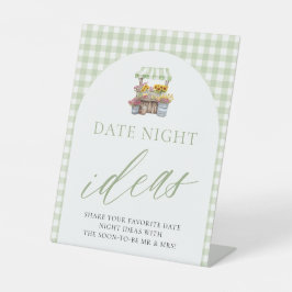 新鮮なグリーンの市場から届いたデートナイトのアイデアのサイン 台座サイン