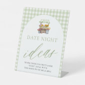 新鮮なグリーンの市場から届いた デート夜のアイデアのサイン 台座サイン (正面)