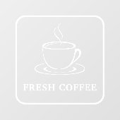 新鮮なコーヒーウィンドウにしがみつく ウィンドウサイン (シート)