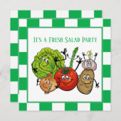 新鮮なサラダパーティーに情報を加える ノートカード (正面/裏面)